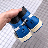 High Top Sneakers, Blue Colorway, Reverse Hook Design, Lace Up Design, Casual Gift for Sneaker Fans