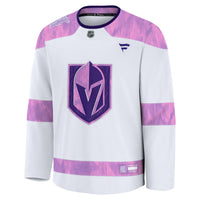 Vegas Golden Knights White Hockey Fights Cancer Survivor Practice Jersey