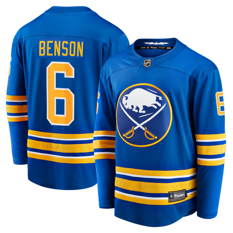 Buffalo Sabres Zach Benson Royal Home Breakaway Jersey