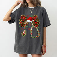 Coquette Bow Stethoscope Shirt, Christmas Nurse T-Shirt, Adorable Healthcare Holiday Tee, RN Medical Graphic T-Shirt, Nurse Christmas Present