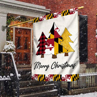 Buffalo Plaid Tree State Flag Lawn Banner, Maryland Christmas Garden Flag, Double Sided Holiday Yard Flag, Marylander Christmas Decor