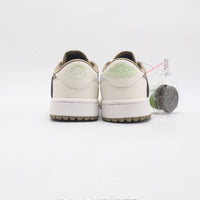 Low Top Golf Shoes, White Brown Colorway, Lace Up Design, Casual Gift for Shoe Lovers