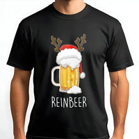 Humorous Reindeer Beer Pun Shirt, Reinbeer Christmas T-Shirt, Holiday Drinking Beer Tee, Xmas Graphic Tee, Christmas Present for Beer Lovers