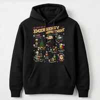 Humorous ER Nurse Christmas Hoodie, 12 Days of Emergency Department Hoodie, Medical Staff Holiday Hooded Sweatshirt, ER Doctor Hospital Hoodie