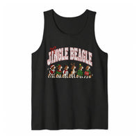 Christmas Beagle Dog Tank, Jingle Beagle Tank Top, Retro Holiday Dog Mom Tank Top, Festive Xmas Beagle Sleeveless Tee, Dog Lover Present