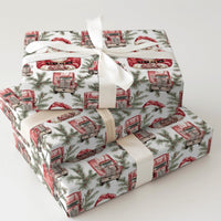 Santa Claus Trucker Gift Wrap, Semi Truck Christmas Wrapping Paper, Big Rig Holiday Wrapping Paper, Truck Driver Christmas Wrapping Paper