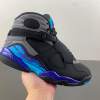 High Top Sneakers, Blue Black Purple Gray Colorway, Strap Design, Casual Gift for Sneaker Fans