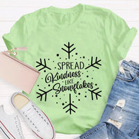 Winter Holiday Graphic Tee, Spread Kindness Like Snowflakes Christmas Shirt, Festive Kindness Quote T-Shirt, Merry Xmas Apparel Present
