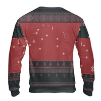 Pixel Art Cryptid Horror Ugly Sweater, Mothman Ugly Christmas Sweater, Humorous Spooky Holiday Sweater, Retro Cryptid Xmas Crewneck Sweatshirt