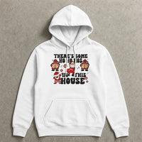 Humorous Santa Christmas Sweatshirt, Theres Some Ho Hos in This House Hoodie, Naughty Xmas Graphic Pullover, Adult Humor Holiday Hoodie