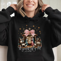 The Greatest Present of All Hoodie, Nativity Scene Christmas Hoodie, Christian Faith Holiday Hoodie, Religious Jesus Christmas Sweatshirt