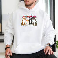 Festive Pitbull Holiday Hoodie, American Pit Bull Terrier Christmas Hoodie, Adorable Dog Lover Graphic Sweatshirt, Winter Pet Hooded Pullover