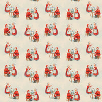 Retro Santa Claus Gift Wrap, Vintage Santa Wrapping Paper, Whimsical Christmas Wrapping Paper, Holiday Art Gift Wrap, Winter Present Paper