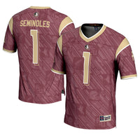 Florida State Seminoles #1 Garnet Highlight Print Football Fashion Jersey