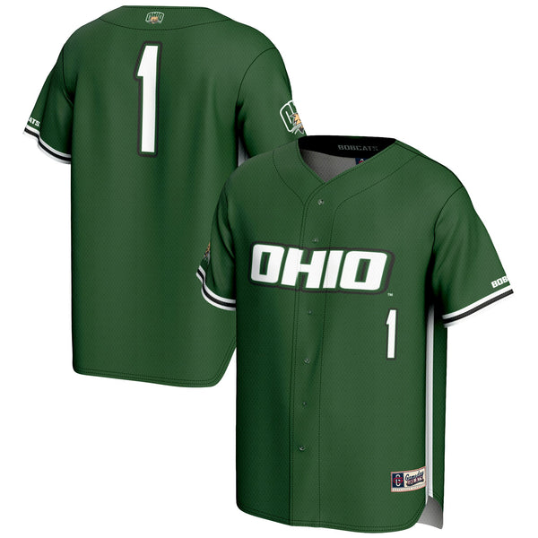 #1 Ohio Bobcats Lightweight Baseball Fashion Jersey - Green