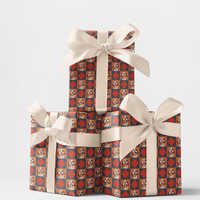 Geometric Pet Pattern Gift Wrap, Havanese Dog Wrapping Paper, Adorable Puppy Christmas Wrapping Paper, Dog Lover Birthday Present Wrap