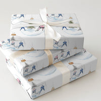 Ice Hockey Christmas Gift Wrap, Hockey Ornament Wrapping Paper, Watercolor Sports Holiday Wrapping Paper, Hockey Fan Gift Wrap Roll