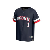 #1 UConn Huskies Lightweight Collegiate Baseball Fashion Jersey - Navy