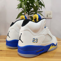 High Top Sneakers, White Blue Colorway, Lace Up Design, Casual Gift for Sneaker Fans