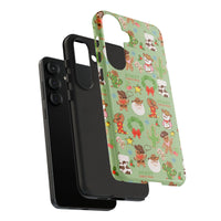 Western Gingerbread Cactus Santa Pattern Cover, Howdy Christmas Cowboy Samsung Galaxy Phone Case, Country Christmas Holiday Phone Case