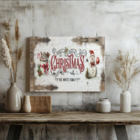Holly Jolly Christmas Wall Art, Rustic Snowman Christmas Canvas Print, Festive Cocoa Holiday Poster, Christmas Art Digital Download