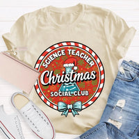 Humorous Holiday Chemistry STEM Shirt, Science Teacher Christmas Social Club T-Shirt, Festive Science Graphic Tee, Xmas Educator Present