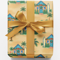 Surfboard Holiday Gift Wrap, Coastal Christmas Wrapping Paper, Beach House Wrapping Paper, Ocean Present Paper, Tropical Xmas Wrapping Paper