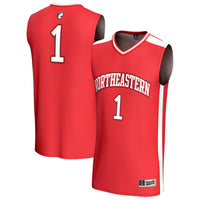 #1 Northeastern Huskies Lightweight Collegiate Basketball Fashion Jersey - Red