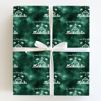 Nativity Scene Christmas Gift Wrap, O Come Let Us Adore Him Wrapping Paper, Christian Holiday Paper, Emerald Green Holy Family Present Wrap