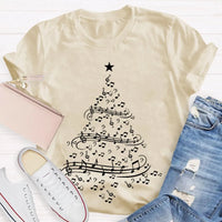 Holiday Musician Graphic Tee, Musical Notes Christmas Tree Shirt, Merry Christmas Music Lover Shirt, Music Teacher Holiday Present
