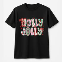 Preppy Bow Holiday Graphic Tee, Holly Jolly Christmas T-Shirt, Adorable Festive Season Xmas Shirt, Vintage Winter T-Shirt Present for Women