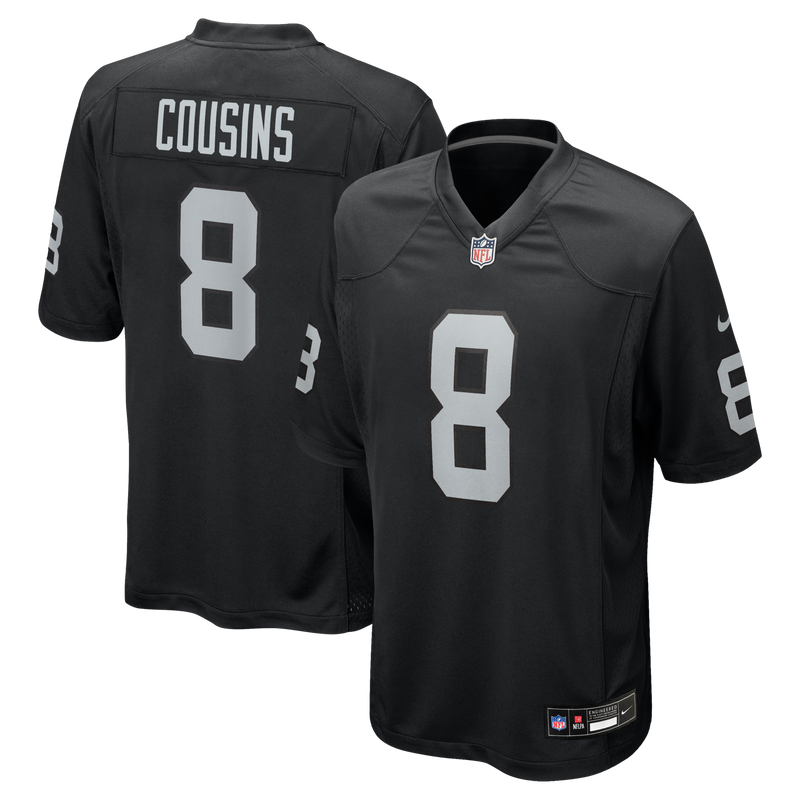 Las Vegas Raiders Kirk Cousins Black Team Game Jersey