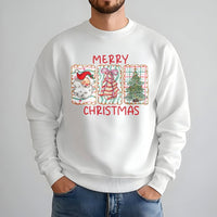 Retro Santa Claus Holiday Tree Crewneck, Merry Christmas Sweatshirt, Vintage Xmas Graphic Sweater, Comfy Winter Season Pullover