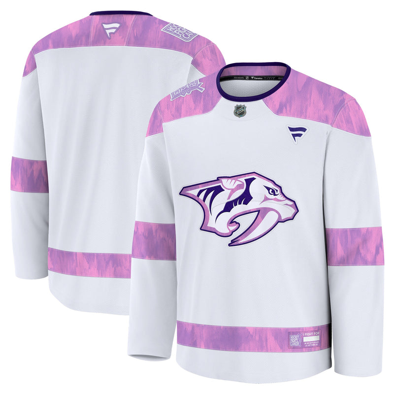 Nashville Predators White 2024 Hockey Fights Cancer Practice Jersey