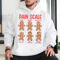 Humorous Christmas Cookie Nurse Hoodie, Pain Scale Gingerbread Man Hoodie, Medical Doctor Hoodie, Xmas Holiday Sweatshirt, RN Hospital Present
