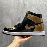 High Top Sneakers, Black Gold Colorway, Mismatched Colorway, Lace Up Design, Casual Gift for Sneaker Fans