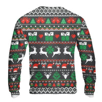 Weightlifting Ugly Sweater, Buff Reindeer Christmas Sweatshirt, Humorous Fitness Holiday Sweatshirt, Bodybuilder Xmas Pullover, Gym Sweatshirt