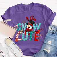 Humorous Holiday Lights Graphic Tee, Snow Adorable Snowman Christmas Shirt, Retro Winter Snowman T-Shirt, Adorable Xmas Party Shirt