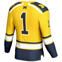 #1 Michigan Wolverines Hockey Jersey - Maize