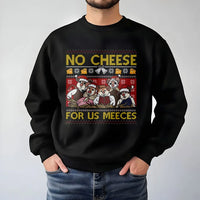 Ugly Christmas Mouse Sweatshirt, No Cheese for Us Meeces Sweatshirt, Humorous Holiday Crewneck, Adorable Xmas Graphic Sweatshirt, Holiday Present