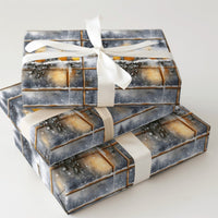 Comfy Candlelight Holiday Gift Wrap, Winter Window Scene Wrapping Paper, Snowy Landscape Christmas Wrapping Paper, Festive Xmas Present Wrap