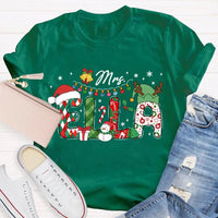 Personalized Snowman Holiday Shirt, Custom Snowman Christmas T-Shirt, Santa Hat Snowman Tee, Adorable Xmas Graphic T-Shirt, Winter Holiday Present