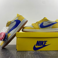 Low Top Sneakers, Blue White Yellow Colorway, Reverse Hook Design, Lace Up Design, Casual Gift for Sneaker Fans