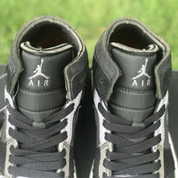 Mid Top Sneakers, Black Gray Colorway, Lace Up Design, Casual Gift for Sneaker Fans