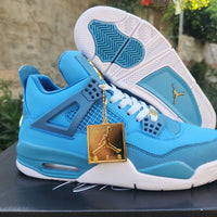 Mid Top Sneakers, Blue White Colorway, Lace Up Design, Casual Gift for Sneaker Fans