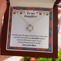 Holiday Christmas Love Knot Pendant, Daughter Love Knot Necklace, Meaningful Daughter Keepsake Necklace from Mom