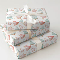 Holiday Cookie Gift Wrap, Pastel Christmas Cookie Wrapping Paper, Adorable Pastel Xmas Wrapping Paper, Whimsical Christmas Wrapping Paper Roll