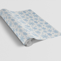 Watercolor Winter Gift Wrap Roll, Snowflake Wrapping Paper, Icy Blue Holiday Wrapping Paper, Christmas Snowflake Gift Wrap Paper