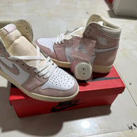 Retro High Top Sneakers, White Pink Colorway, Lace Up Design, Casual Gift for Sneaker Fans