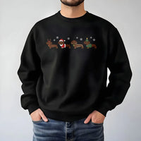 Adorable Wiener Dog Holiday Sweatshirt, Dachshund Christmas Sweatshirt, Festive Doxie Puppy Sweatshirt, Dog Mom Xmas Crewneck, Pet Lover Present